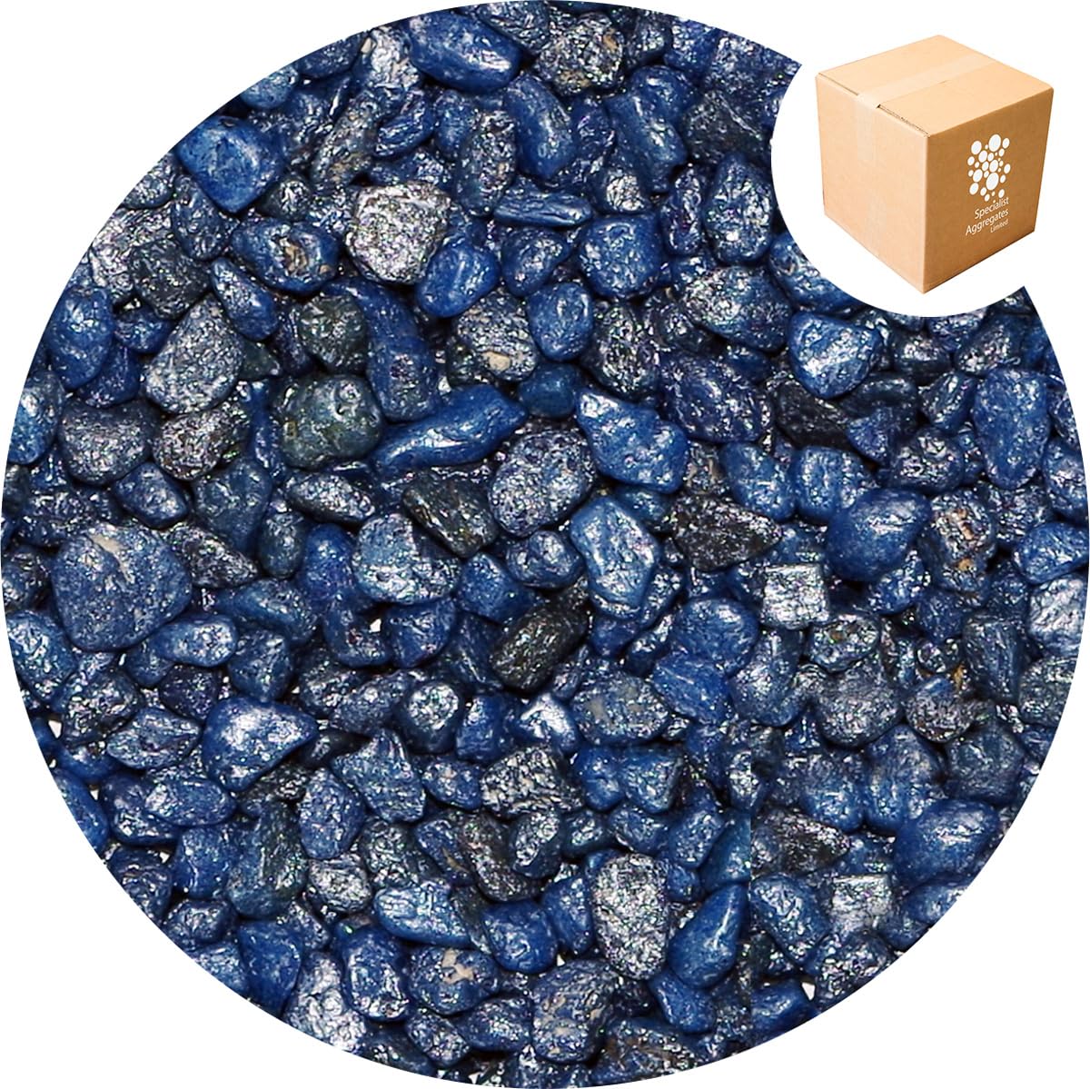 Specialist Aggregates 15kg Fish Tank Gravel - Pearlised Blue Decorative Gravel/Stones | Aquarium | Terrarium | Home | Garden | Vase | 12 COLOURS | UK Manufacturer