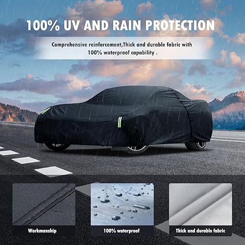 Miniatura 25 de Migaven - Funda de automóvil impermeable para todo tipo de clima, funda exterior completa para automóviles, protección contra la lluvia, sol