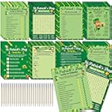 231 Pcs St. Patrick's Day Party Games Cards Lucky Shamrock Leprechaun Trivia Word Search Scramble Maze Games St. Patrick's Day Party Gifts Supplies for Adults Irish Classroom Activities Birthday Favor