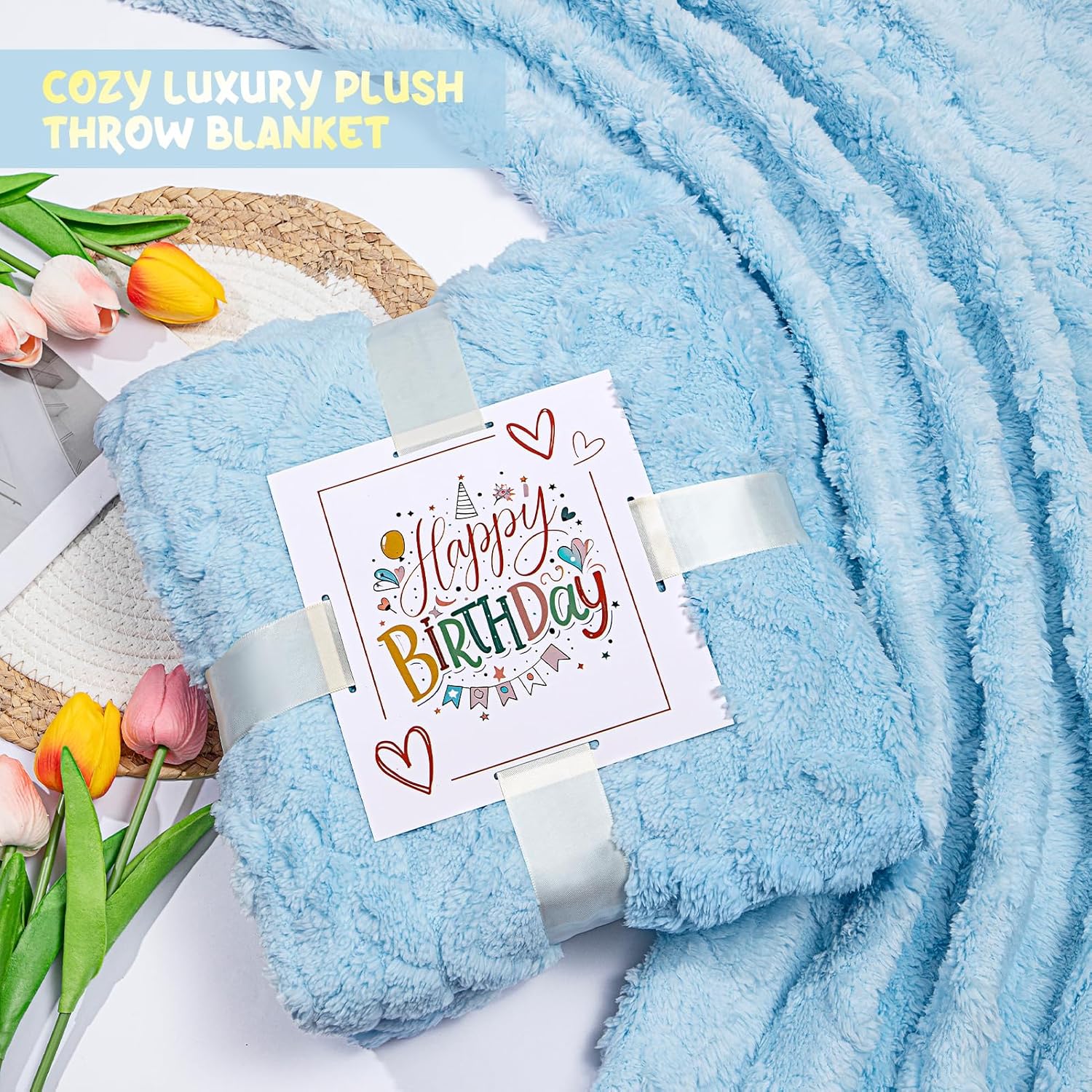 Birthday Gifts for Women, 13PCS Unique Happy Birthday Gifts Basket for Mom Her Best Friend Sister Wife Girlfriend Coworker Bestie, Luxury Self Care Box Relaxing Spa Gifts Set (Ocean) - Image 3