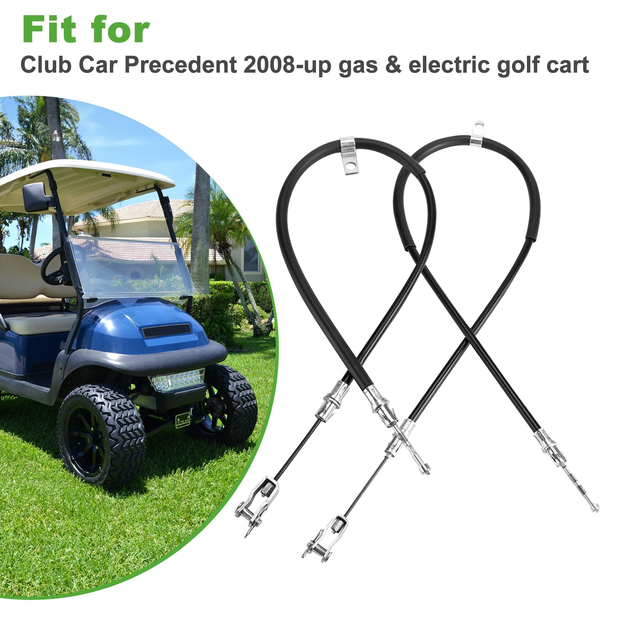 10L0L Golf Buggy Brake Cable Set for Club Car Precedent 2004-up and Tempo 2018-up, Driver and Passenger Side - Image 3
