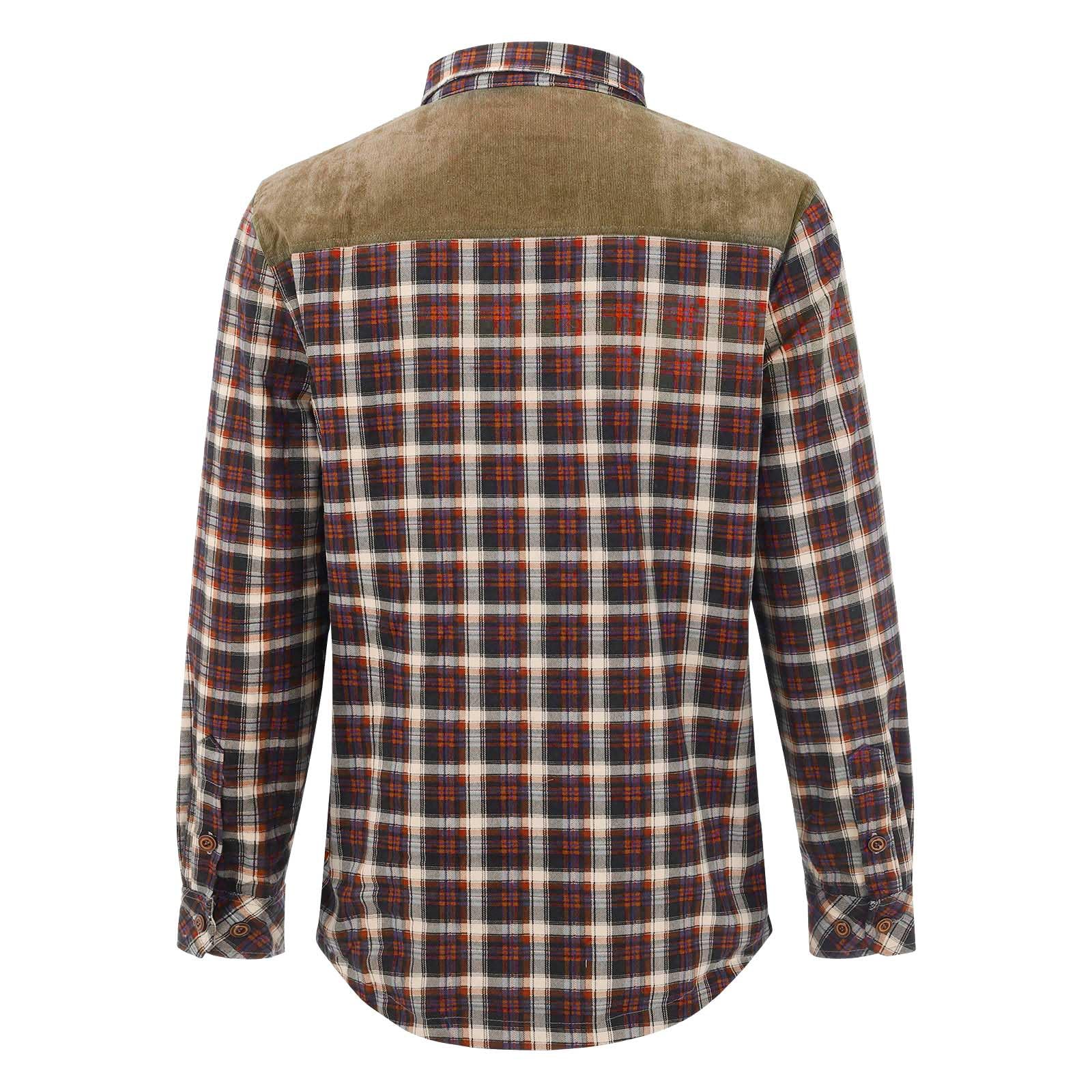 Holzfällerhemd Herren Regular Fit Flanellhemden Karohemd Mit Brusttasche Freizeit Langarmhemd Hemdjacke Button Down Casual Freizeithemden Arbeitshemd Baumwolle Outdoor Kariert