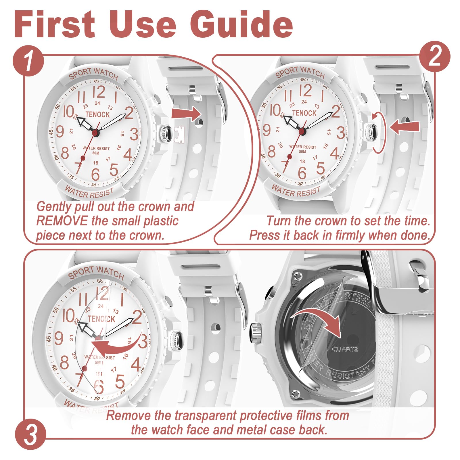 Waterproof Nurse Watch for Medical Professionals Students Women Men, Night Light, 12/24 Hour Military Time Easy to Read Dial, Second Hand Watch for Nursing Day Gifts