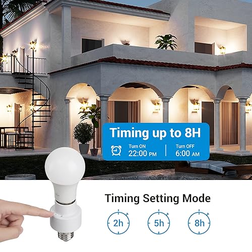 Miniatura 3 de DEWENWILS Enchufe con Sensor de Luz, Enchufe con Sensor de Anochecer a Amanecer, Portalámparas E26 E27 para Luminarias, Compatible con Bombillas