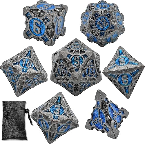 D&D - Juego de dados DND de metal hueco, regalos de mazmorras y dragones, RPG MTG D20, accesorios de dados grandes poliédricos, Pathfinder, juego de