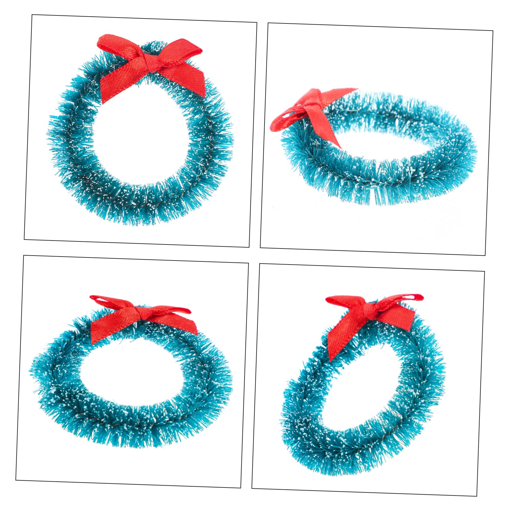 ABOOFAN 48 Pièces Guirlande de Noël guirlandes Jouets Petite Couronne de Noel Mini Maison Mini-Jouets décor Mini-Couronne couronnes de Noël Miniature Meubles Soie de sisal Naturel