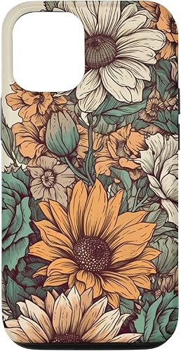 Funda para iPhone 1212 Pro Western Boho Leopard Sunflowers Cactus Rodeo Cowgirl