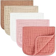 MIGIOL Muslin Burp Cloths 100% Cotton Baby Burp Cloths Soft, Absorbent 10x20 inches for Girls and Boys Baby Essentials