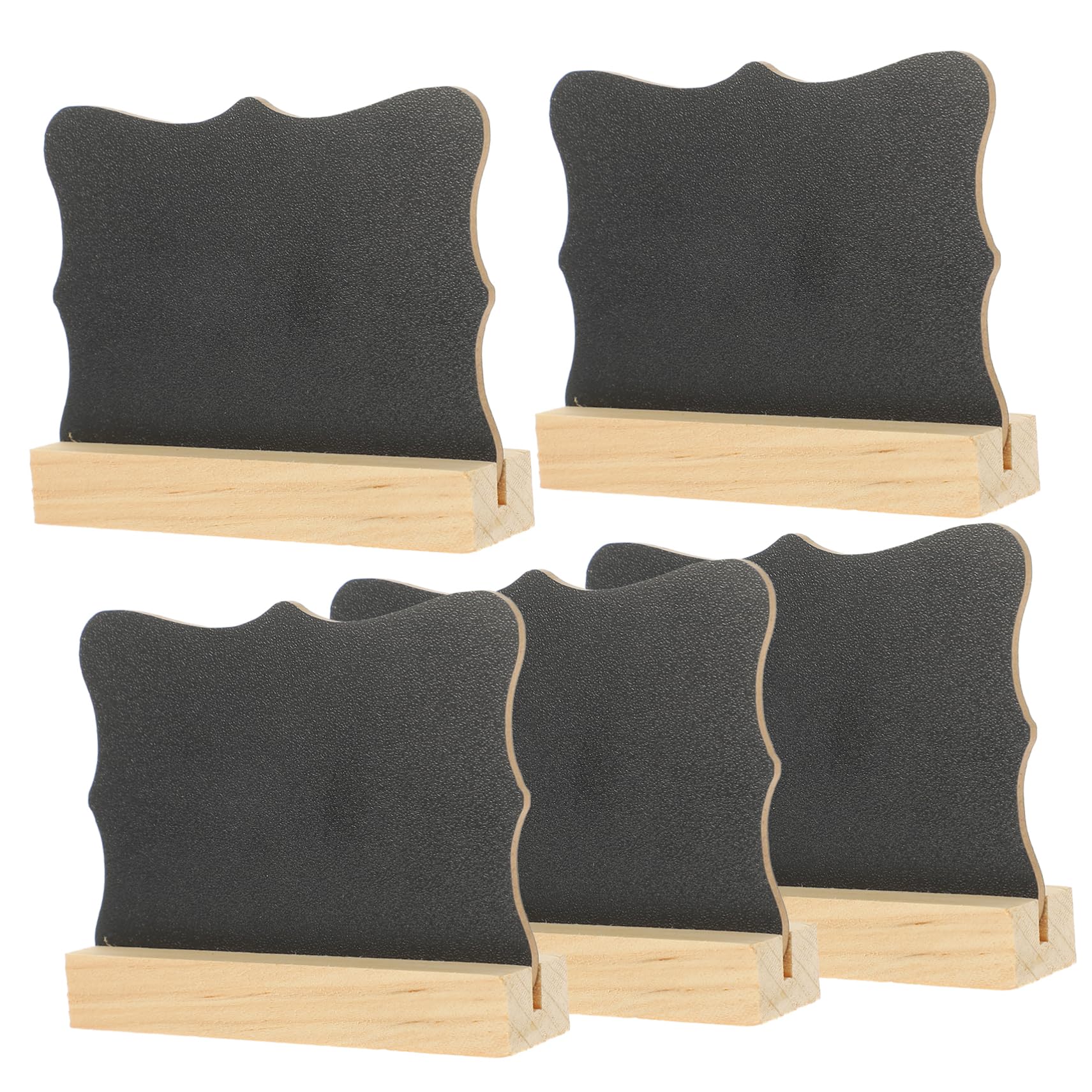 Uonlytech 5 Ensembles Ornements À Tableau Noir Double Face Petits Panneaux Ardoises Faire La Fête Dessin Étiqueter Mini Panneaux De Craie Marque-places En Bois 5 Pièces * 5