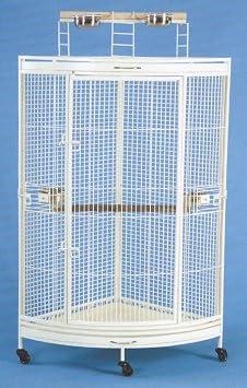 New Corner Open Playtop Parrot Bird Cage - 36” X 25” X 61”H - 4 Colors Available (Black Vein) 3 Packages