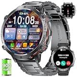 Smart Watches for Men with 900mAh Battery(60+Standby),1.73" AMOLED with Bluetooth Call,110+ Sports Mode Tactical Fitness Tracker/Heart Rate Sleep Health Monitor/Android iOS Military Smart Watch