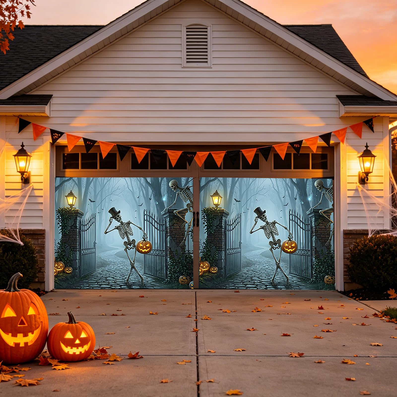 Halloween garaż z horroru baner na zewnątrz, do domu, ogrodu