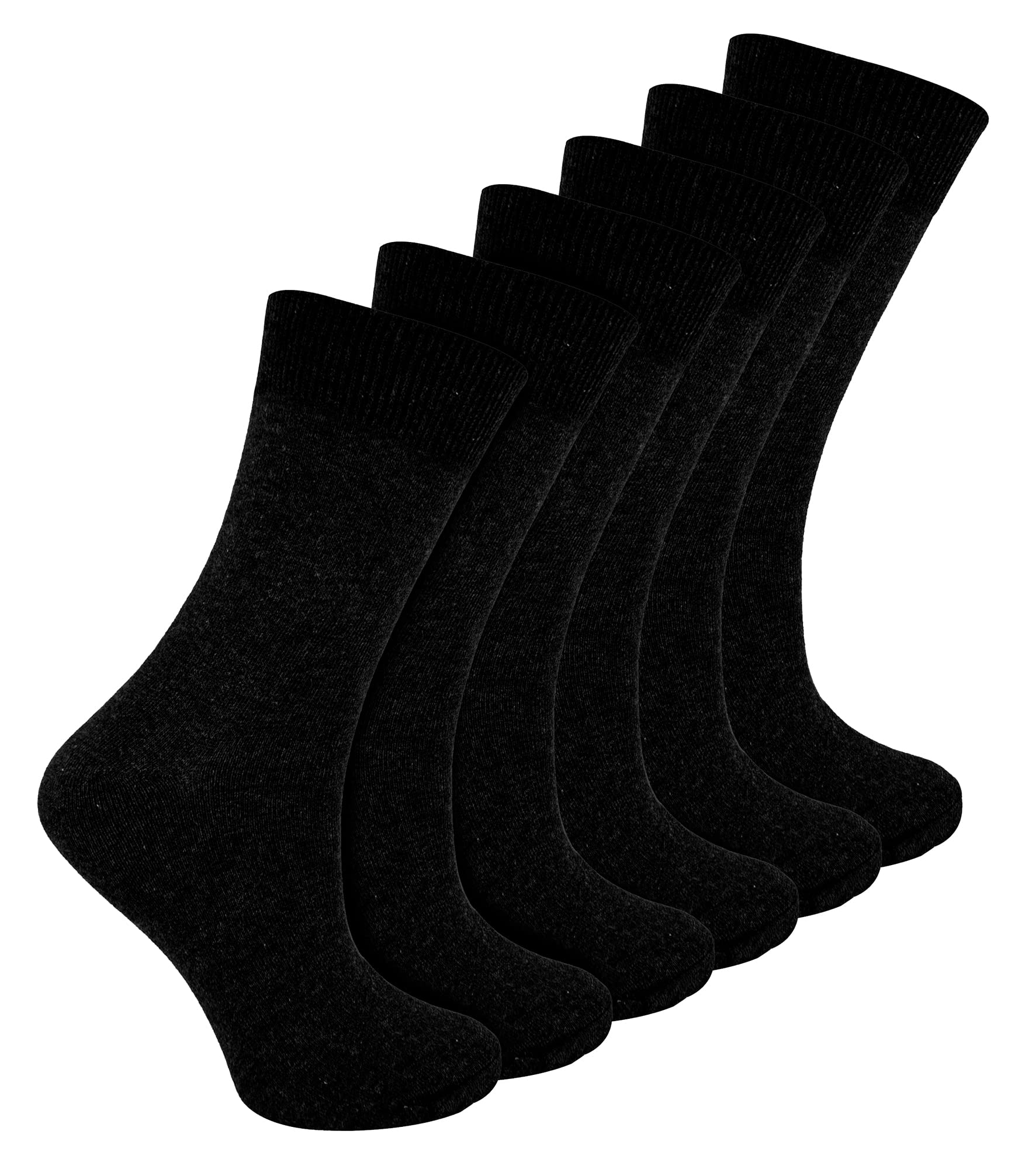 Sock Snob Men's Cotton Socks - 6 Pack - Black - Size 4-6