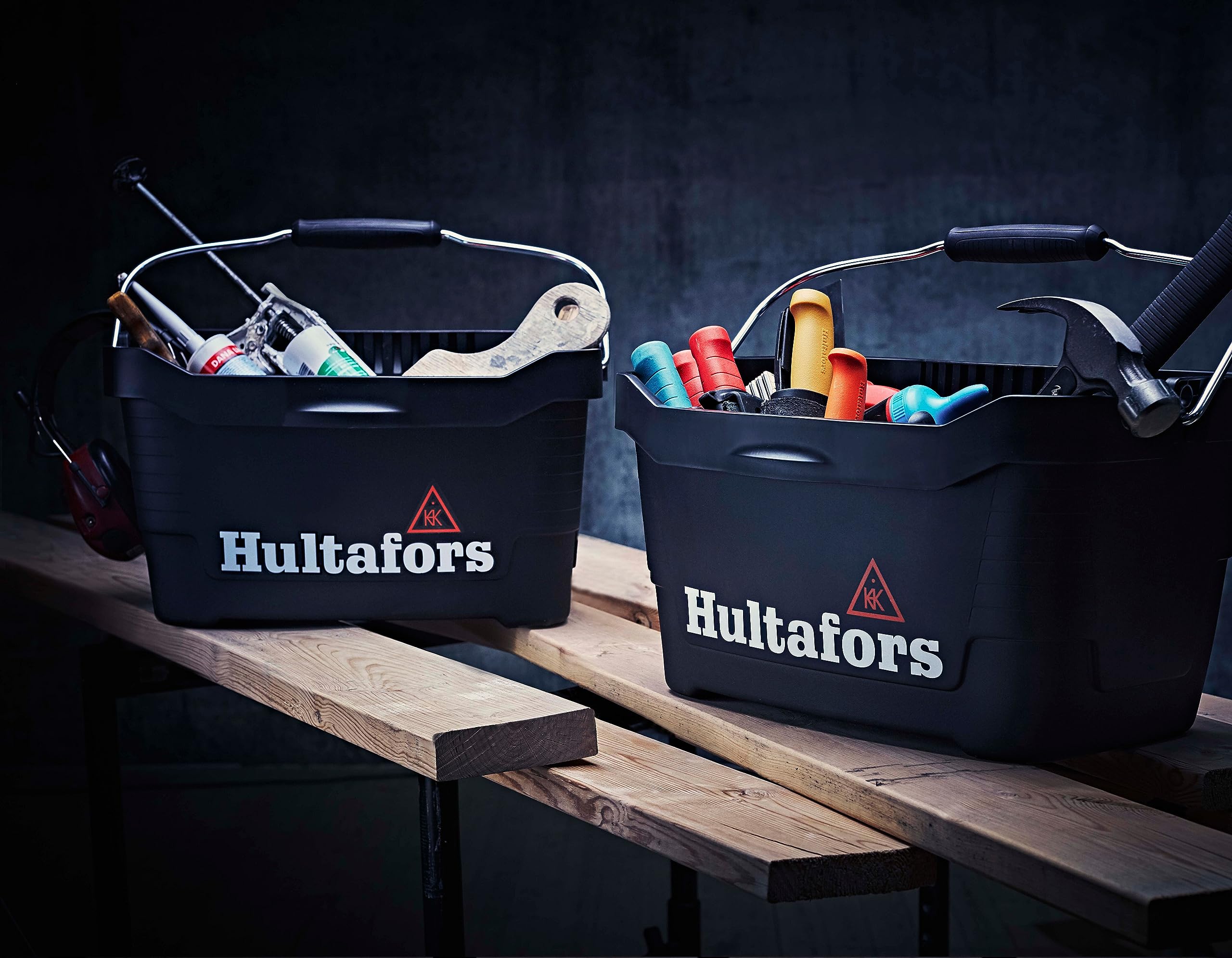 Hultafors Cubo para Herramientas de 15 litros, Juego de 3 Piezas I I con Capacidad para hasta 100 kg | Juego de Cubos con construcción ultrarresistente y Forma ergonómica I Made in Sweden I 590106