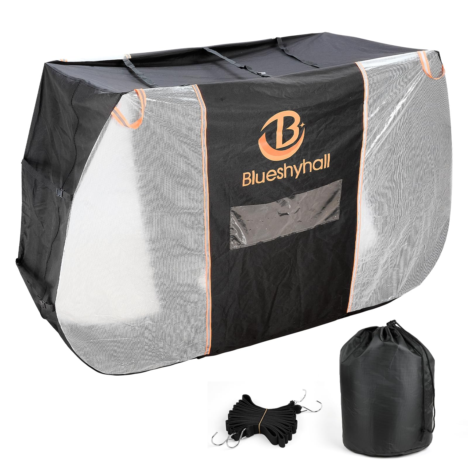 Blueshyhall Bike Cover for Transport on Hitch Rack, Bicycle Cover Outdoor Storage Waterproof All Seasons Fit 2 Bikes, Travel Use for Car, RV, SUV