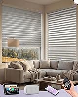 Vista 30 de Graywind Persianas motorizadas Shangrila más anchas compatibles con Alexa Google Control remoto recargable, filtro de luz inteligente, persianas