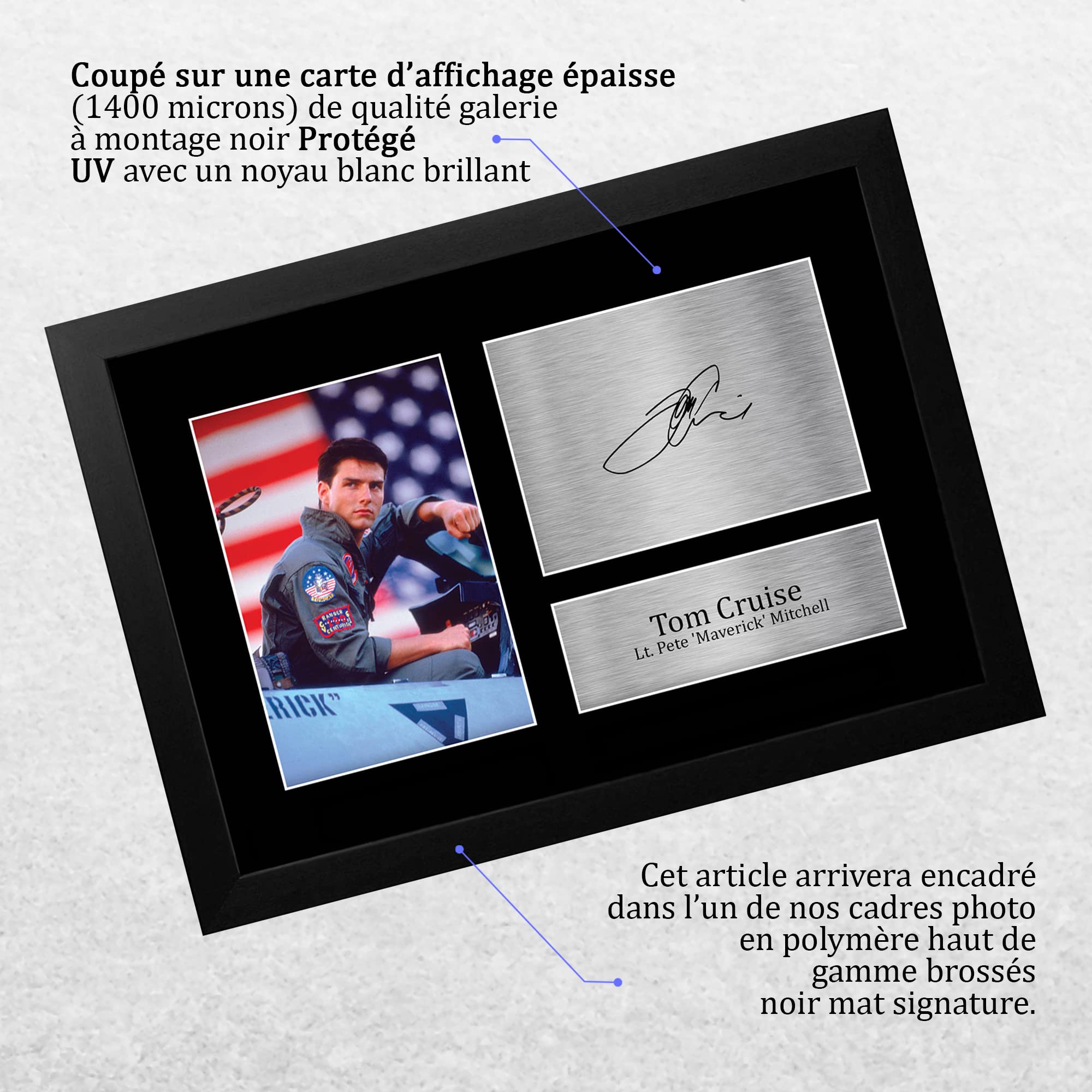 Photo A4 Signée Tom Cruise Ethan Hunt Mission Impossible – Impression Autographe Cadeau Fan Cinéma – Qualité Premium Encadrable