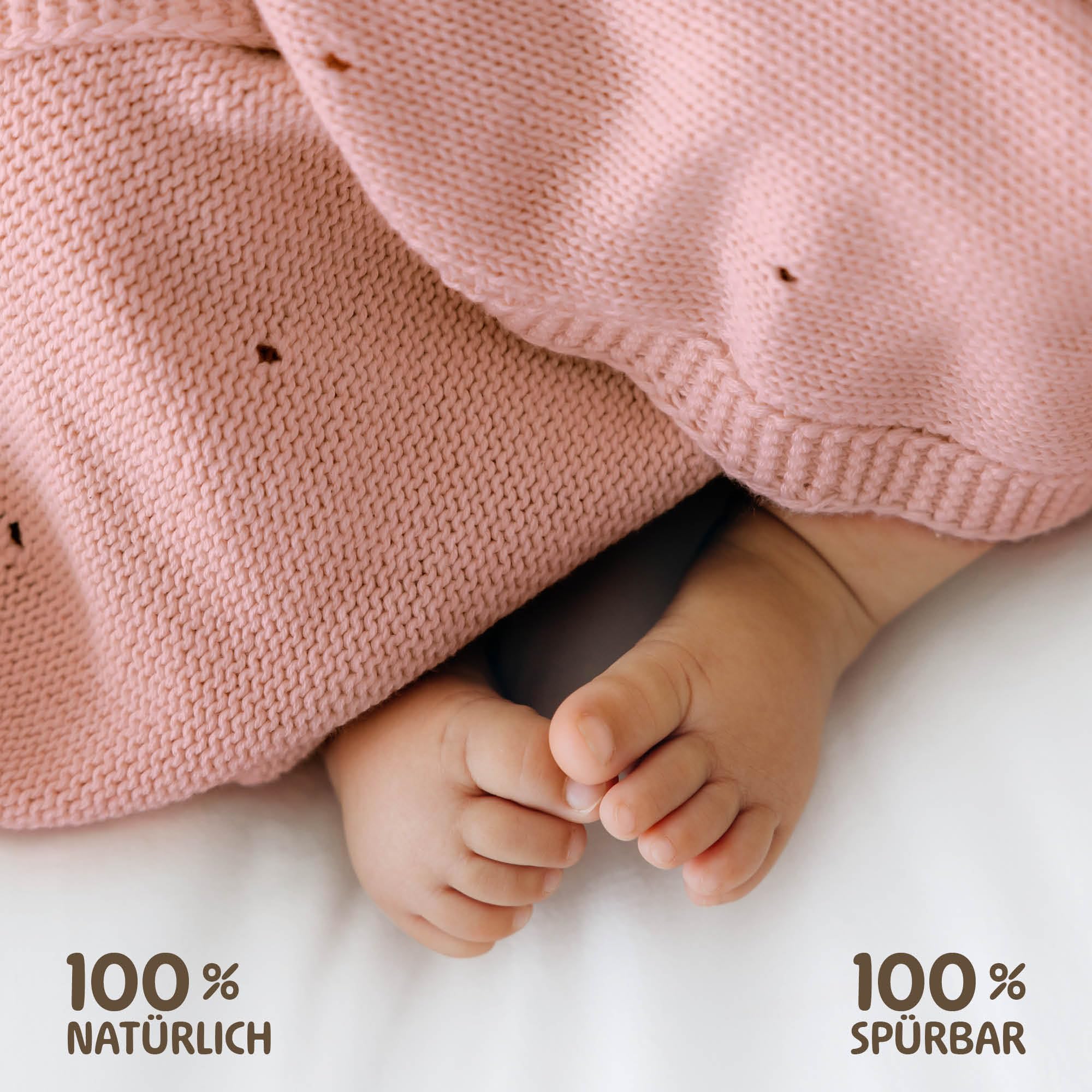 Merle Toys® Premium Babydecke Baumwolle, 100% Bio - GOTS & Oeko-TEX Zertifizierte Strickdecke, Baby Decke Neugeborenen, Kuscheldecke Baby, Blanket Newborn Cotton, Babydecke Bio Baumwolle, Rosa