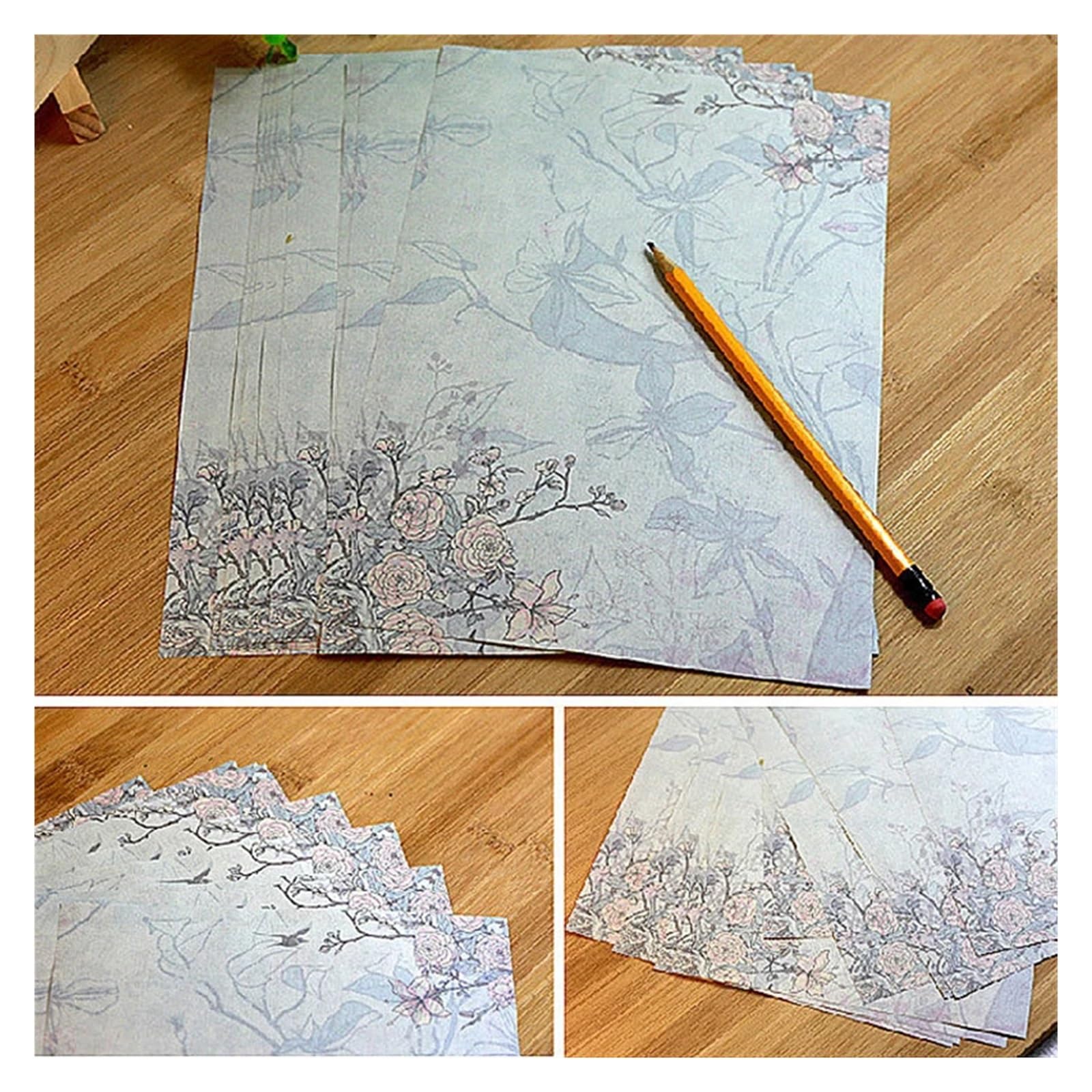 Papier À Lettre Vintage 160 pièces de papier à lettres floral vintage