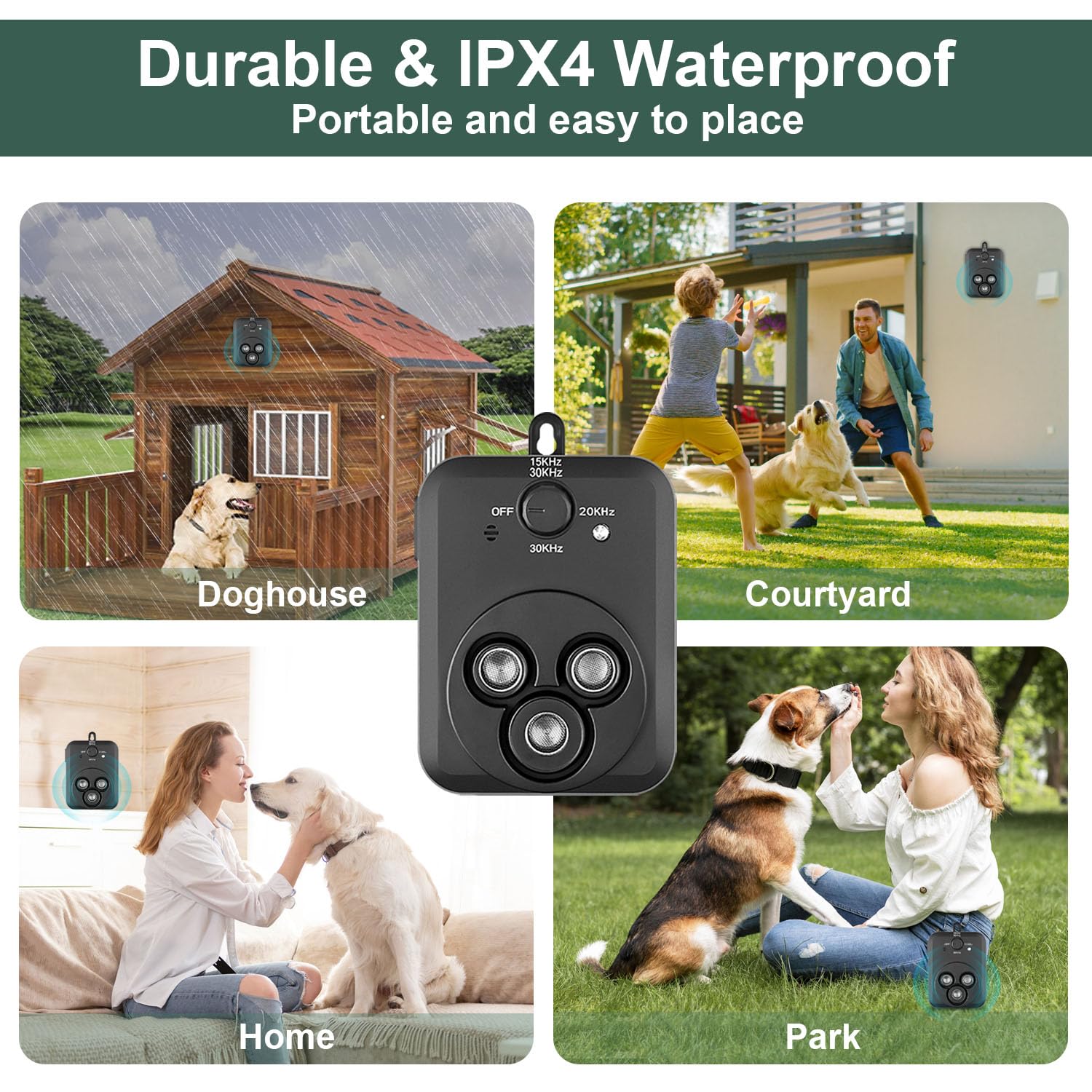 Dispositivo antiladridos, dispositivos de control automático de ladridos de perros con 3 modos, caja ultrasónica recargable de ladridos de perros, dispositivos disuasorios de ladridos de perros,