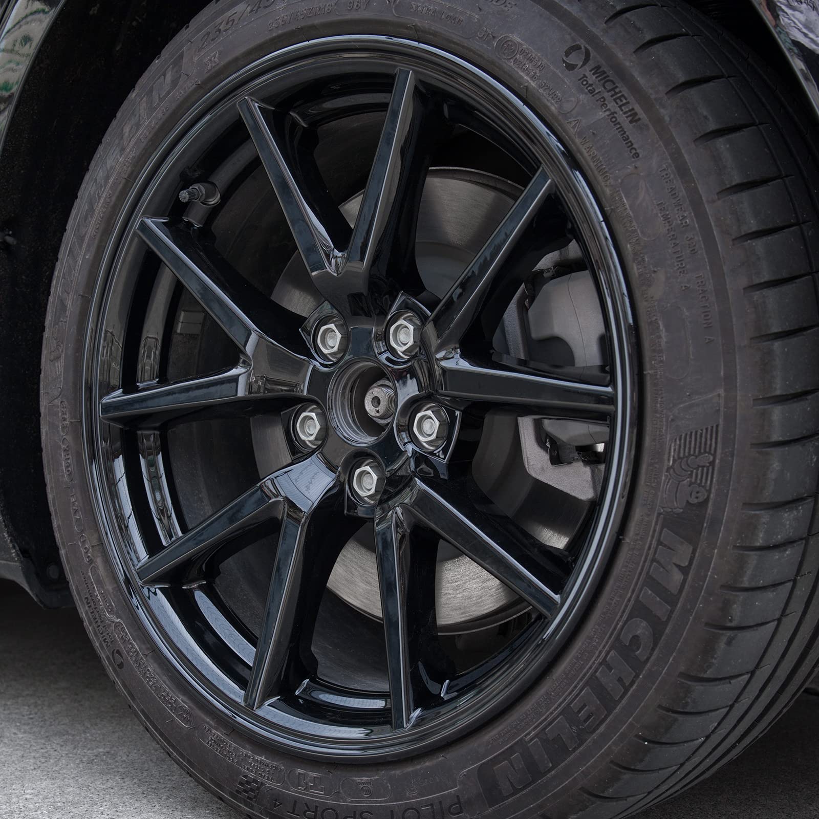 Photo 1 of TEMSONE Tesla Model 3 Wheel Cover Hubcap 18 Inch Gloss Black (Set of 4)