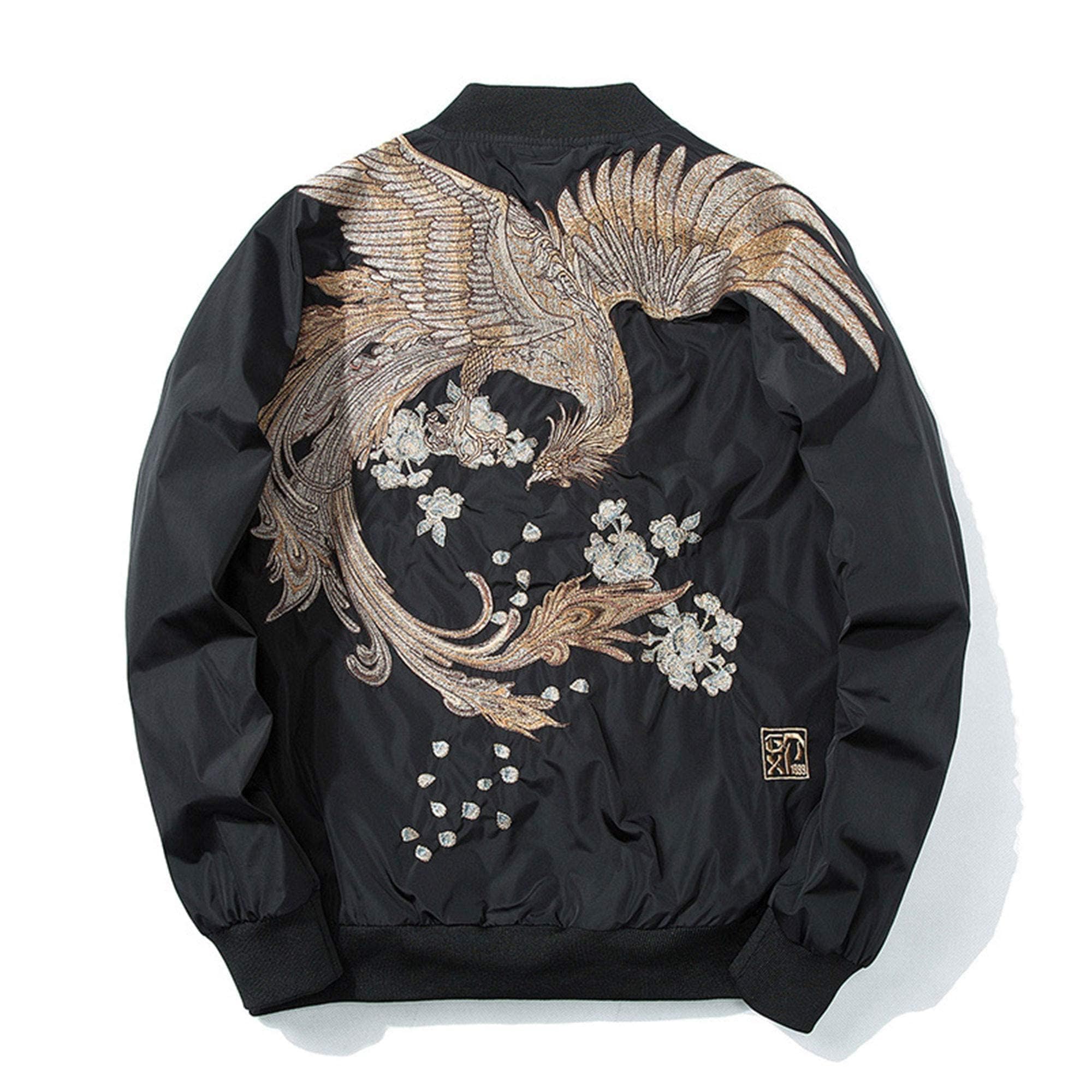 XYXIONGMAO Phoenix Ricamo A Mano Personalità Giapponese Hip Hop Streetwear Giacca A Vento Bomber Nero Giacca Tattica
