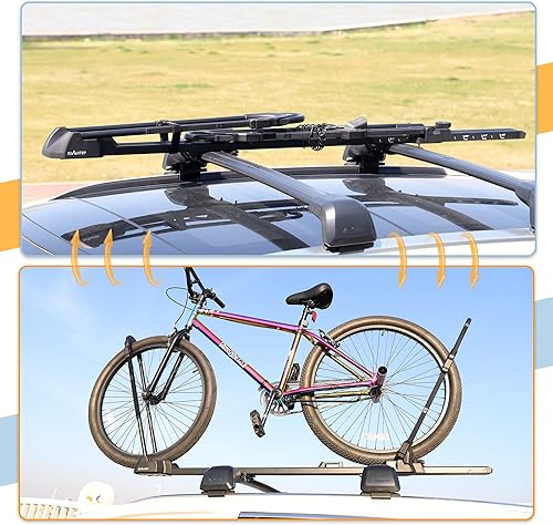 Miniatura 6 de Portabicicletas plegable y ligero con bloqueo seguro, 1 portabicicletas para coches, SUV, se adapta a ruedas de 14 a 29 pulgadas, hasta 3.5 pulgadas