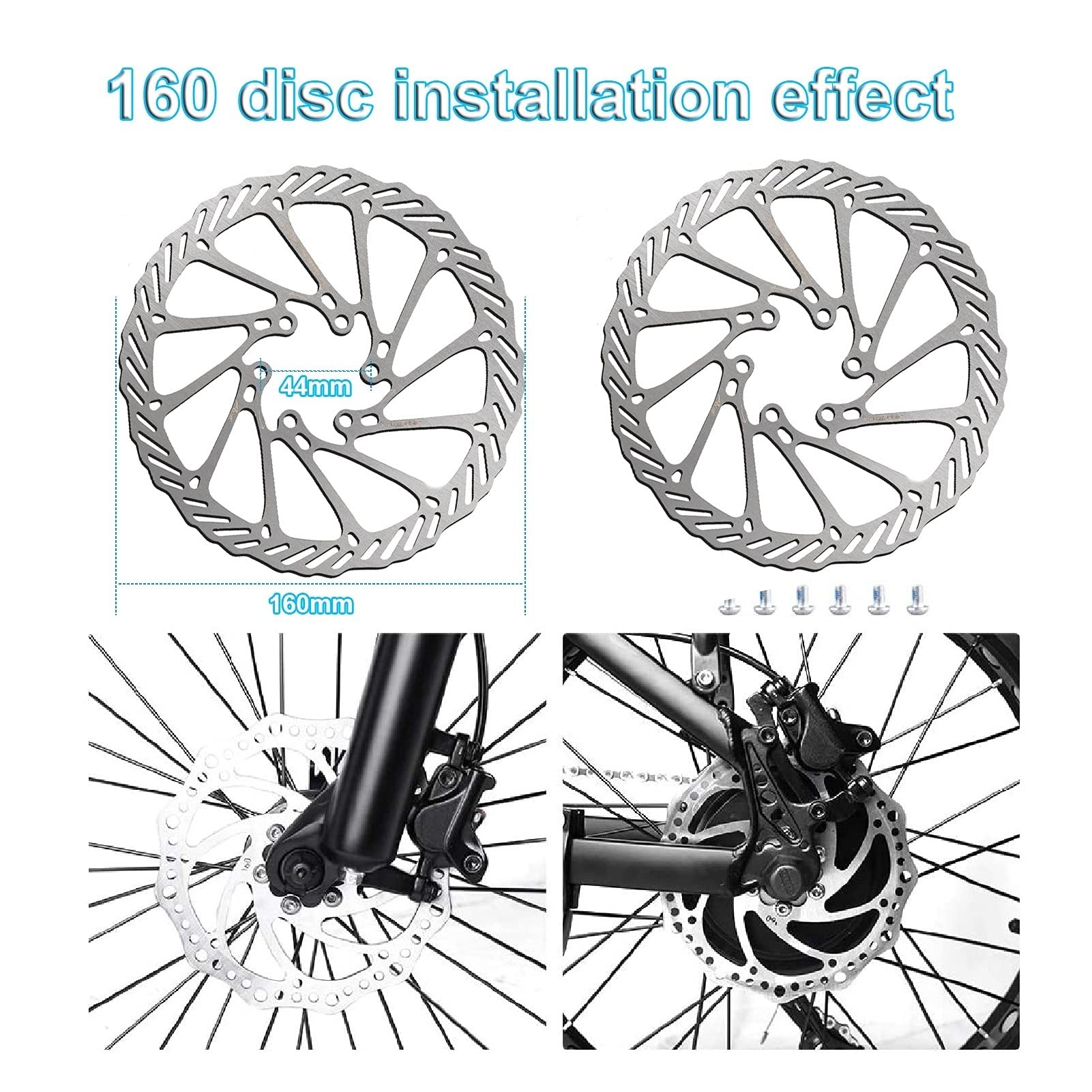 VPPV Freni a Disco Idraulici MTB 160mm, Lega di Alluminio Manico Regolabile 800 mm / 1400 mm Pinza per Bicicletta Corsa Leve dei Freni a Disco