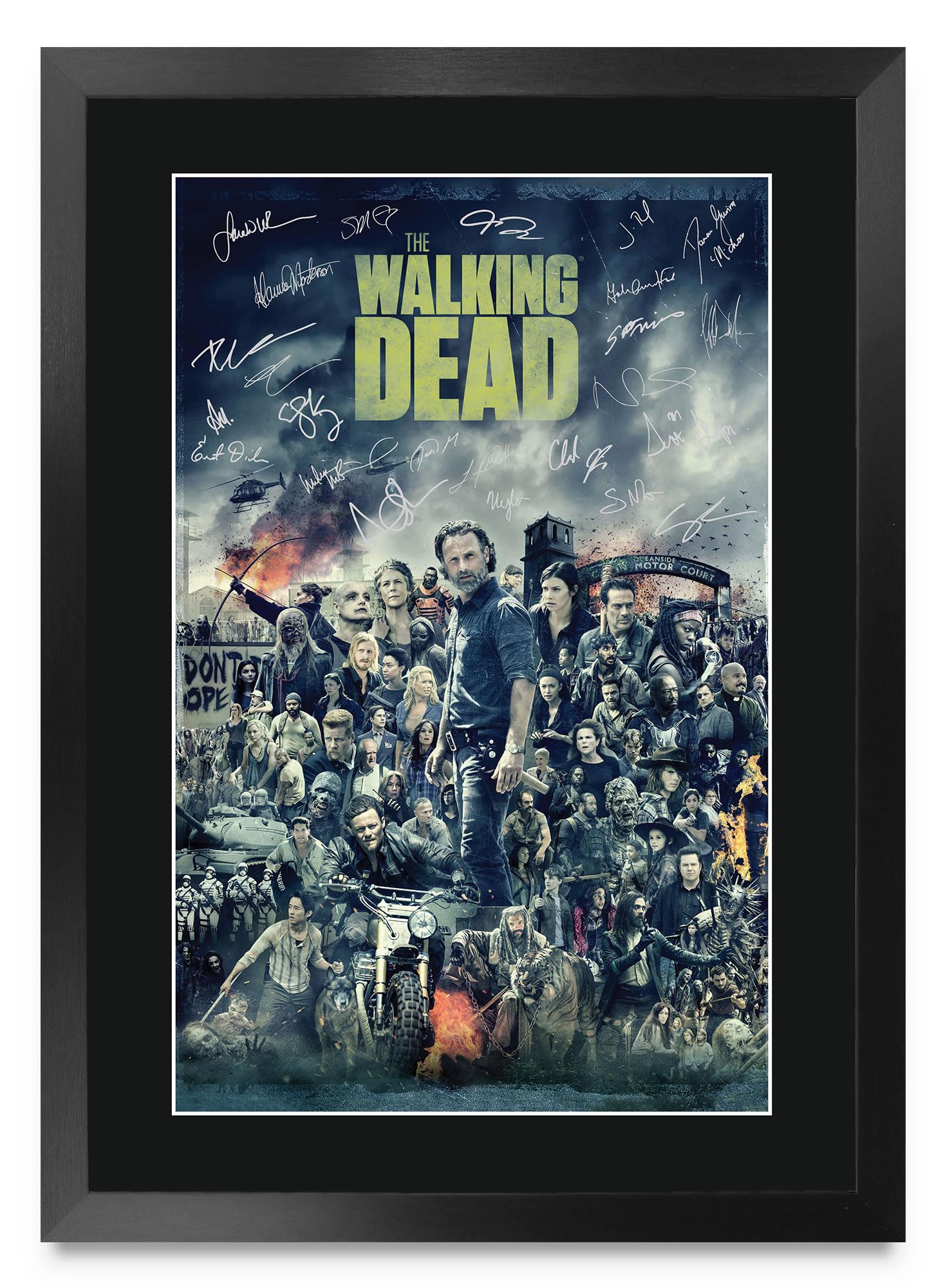HWC Trading The Walking Dead Gifts Printed Signed Autograph Picture for TV Memorabilia Fans - A3 Framed (ID-006208)