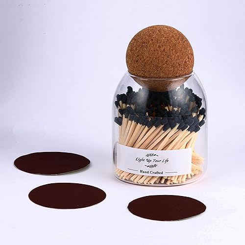 Miniatura 10 de 150 unidades de 3 pulgadas de arco iris a juego en un frasco con golpeador, soporte de fósforo con Striker, fósforos de seguridad en la campana con