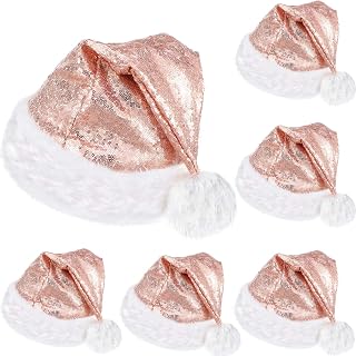 SATINIOR Sequin Santa Hat, Adult Unisex Christmas Holiday Party
