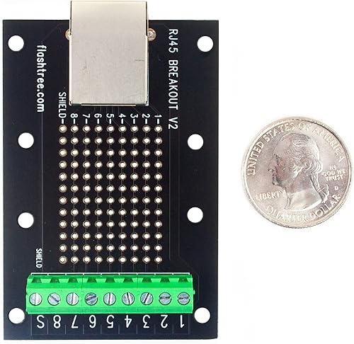 Miniatura 6 de whiteeeen 2 unids RJ45 Breakout Board 8P8C Jack Conector Ethernet con 3.81mm0.15" Conector de bloques de terminales