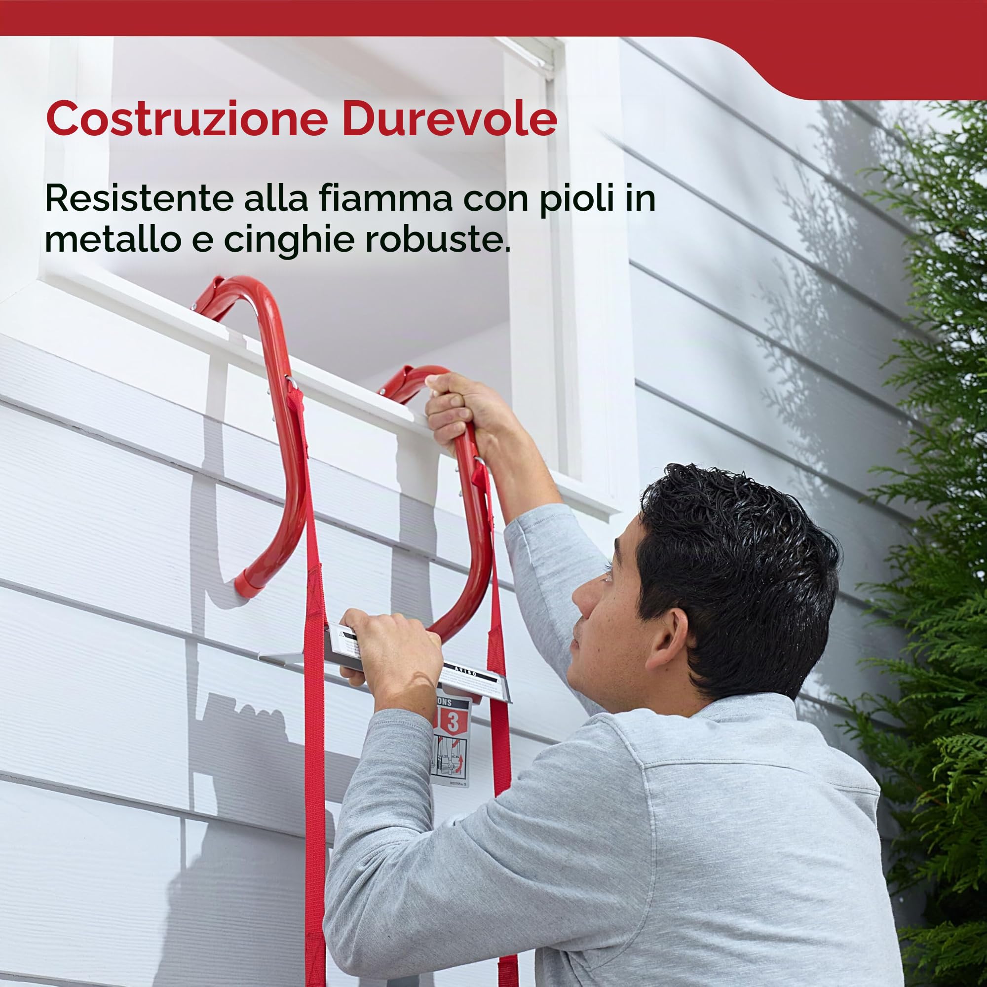 Kidde, Scala antincendio di 3 piani, allungabile fino a 7,6 m, pioli antiscivolo.