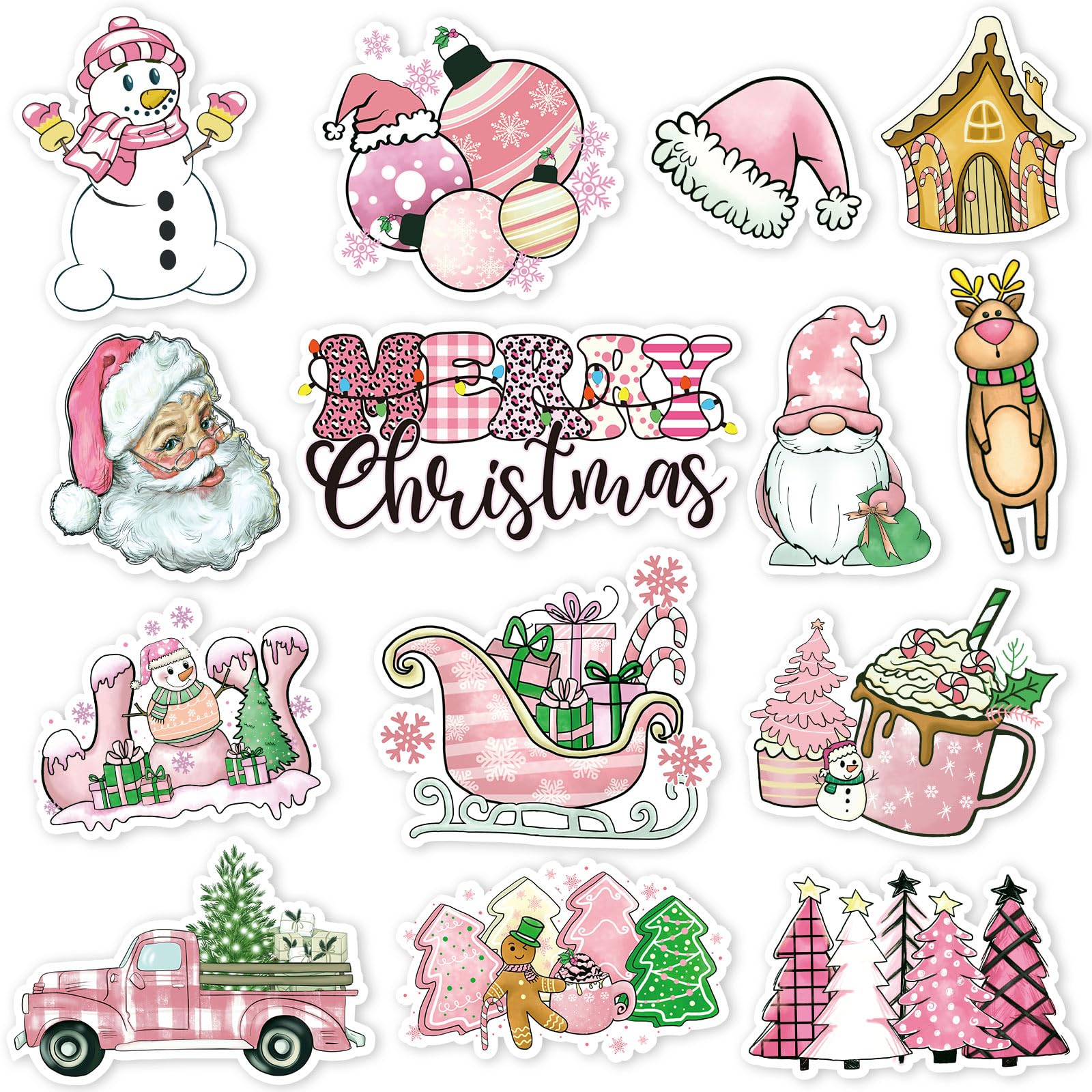 Autocollants magnétiques décoratifs de Noël Whaline avec motifs vintage festifs