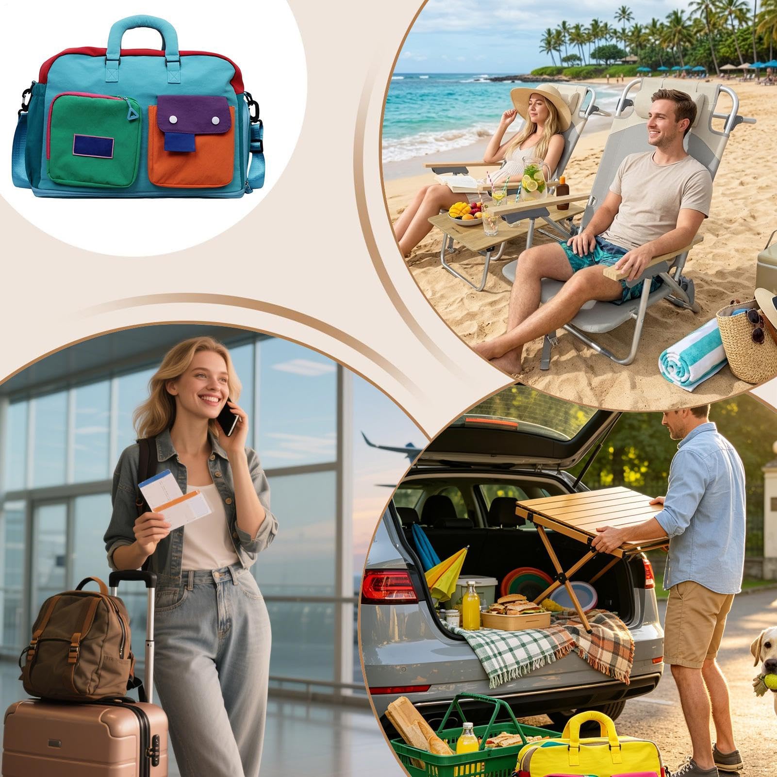 Borsa Overnight Tote Impermeabile Ampio Scomparto Scarpe