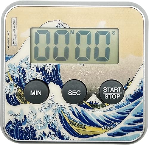Temporizador electrónico multifuncional, gestión de aprendizaje en el aula, temporizador digital magnético de cocina (Hokusai The Great Wave)