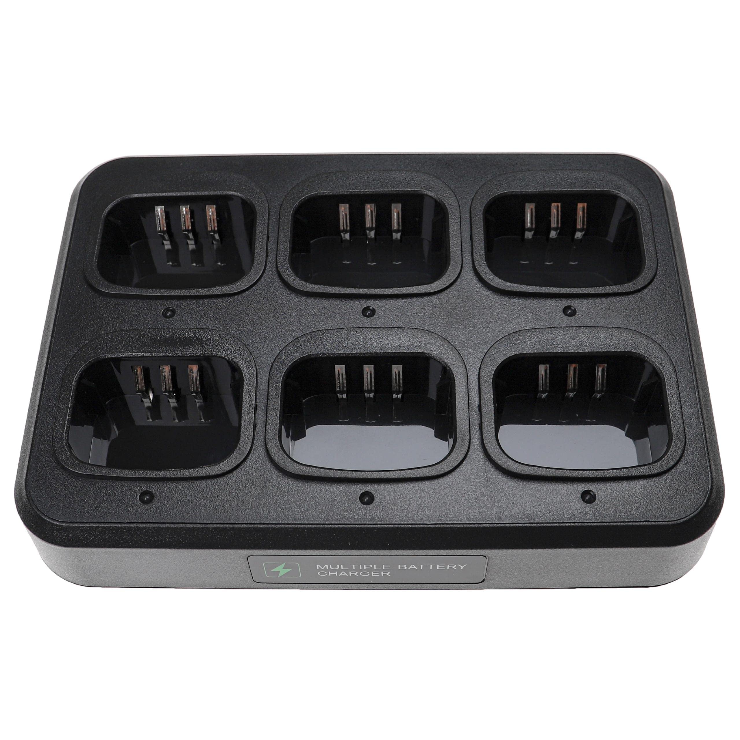 vhbw Cargador 6 Compartimentos Compatible con Boafeng BL-5 baterías de Radio - Estación de Carga + Fuente de alimentación, 8,4 V, 0,5 A