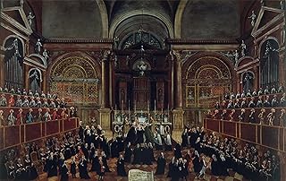 DTVWHQOHR Famous Art Painting Artwork Print Poster the Investiture of a Monarch in San Lorenzo by Gabriele Bella Wall Canvas Poster for Home Decor 60x90cm