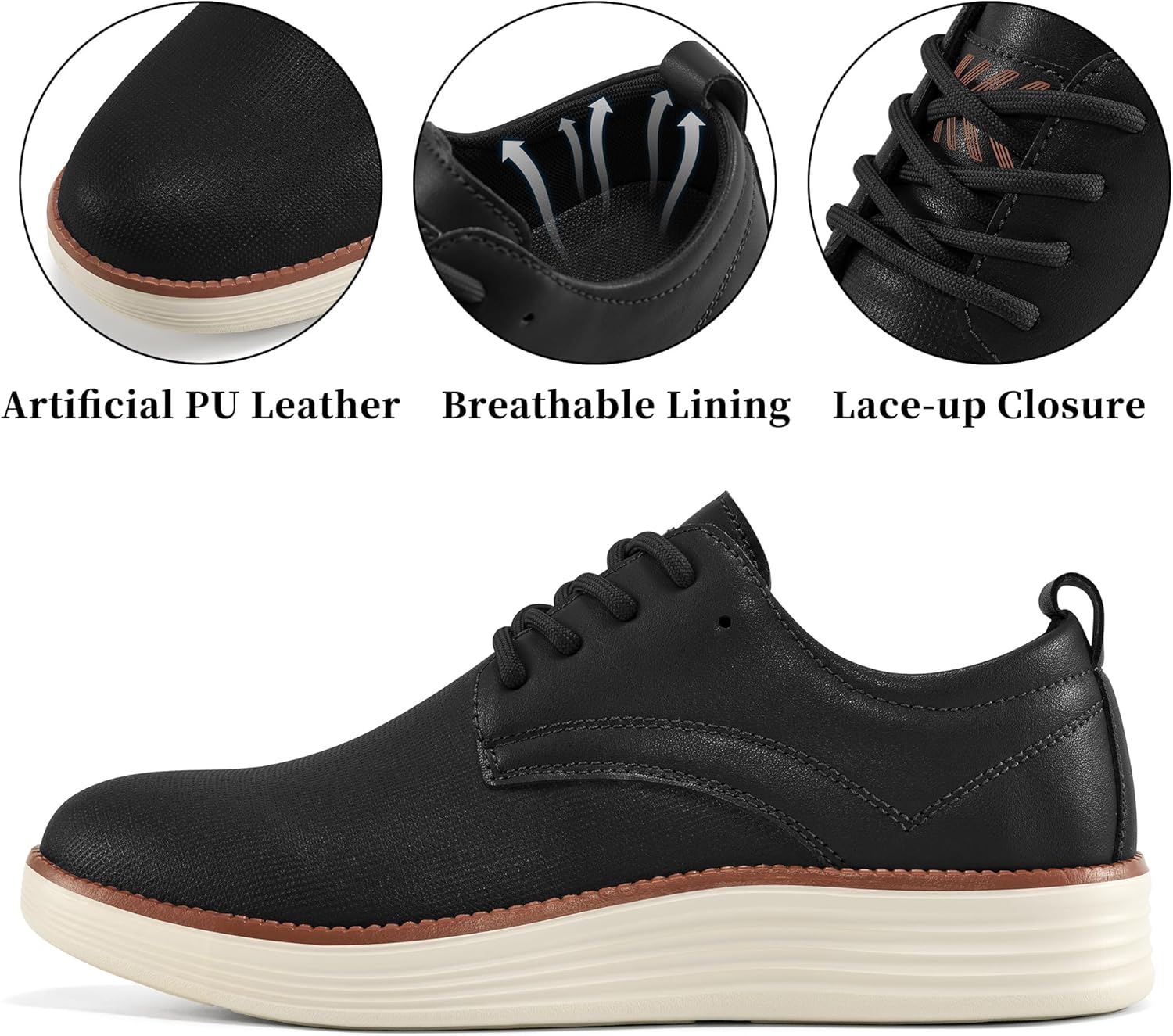 Men's Dress Sneakers Lightweight Casual Business Formal Oxfords Shoes - Image 4