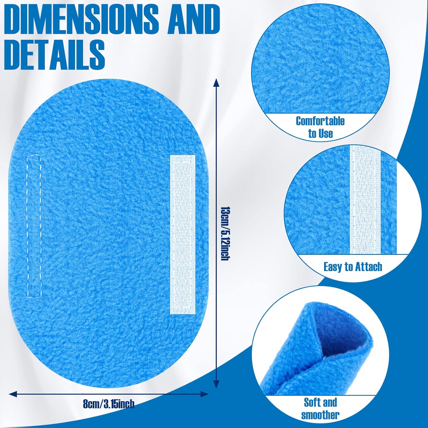 30 Pcs CPAP Strap Covers Strap Comfort Pads Soft Oxygen Tubing Cushion Soft Fleece Strap Pads for Oxygen Users to Full Protect Your Face Sleep Tube Supplies (Blue) : Health & Household