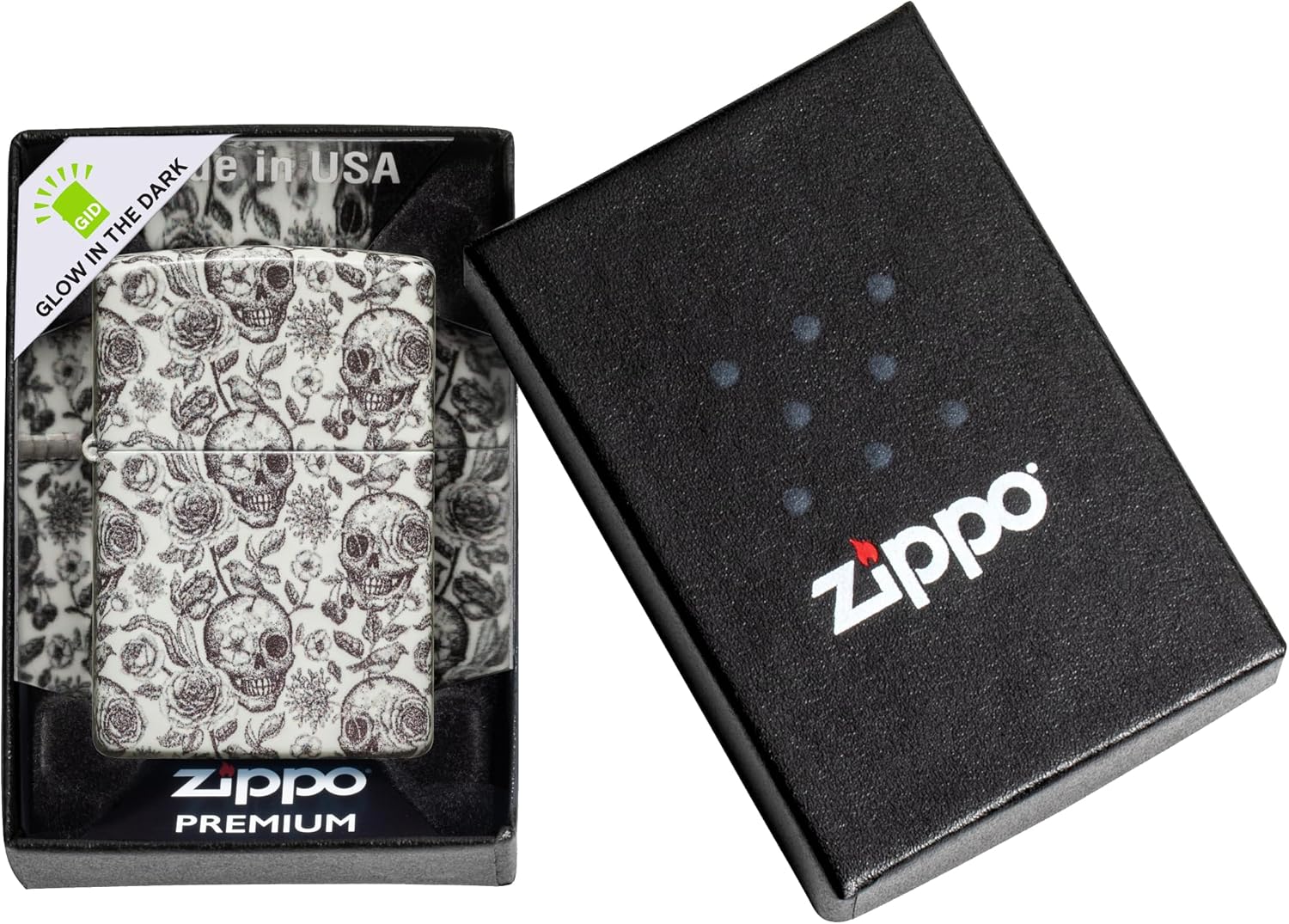 Zippo Skeleton Glow in The Dark 540 Color Pocket Lighter