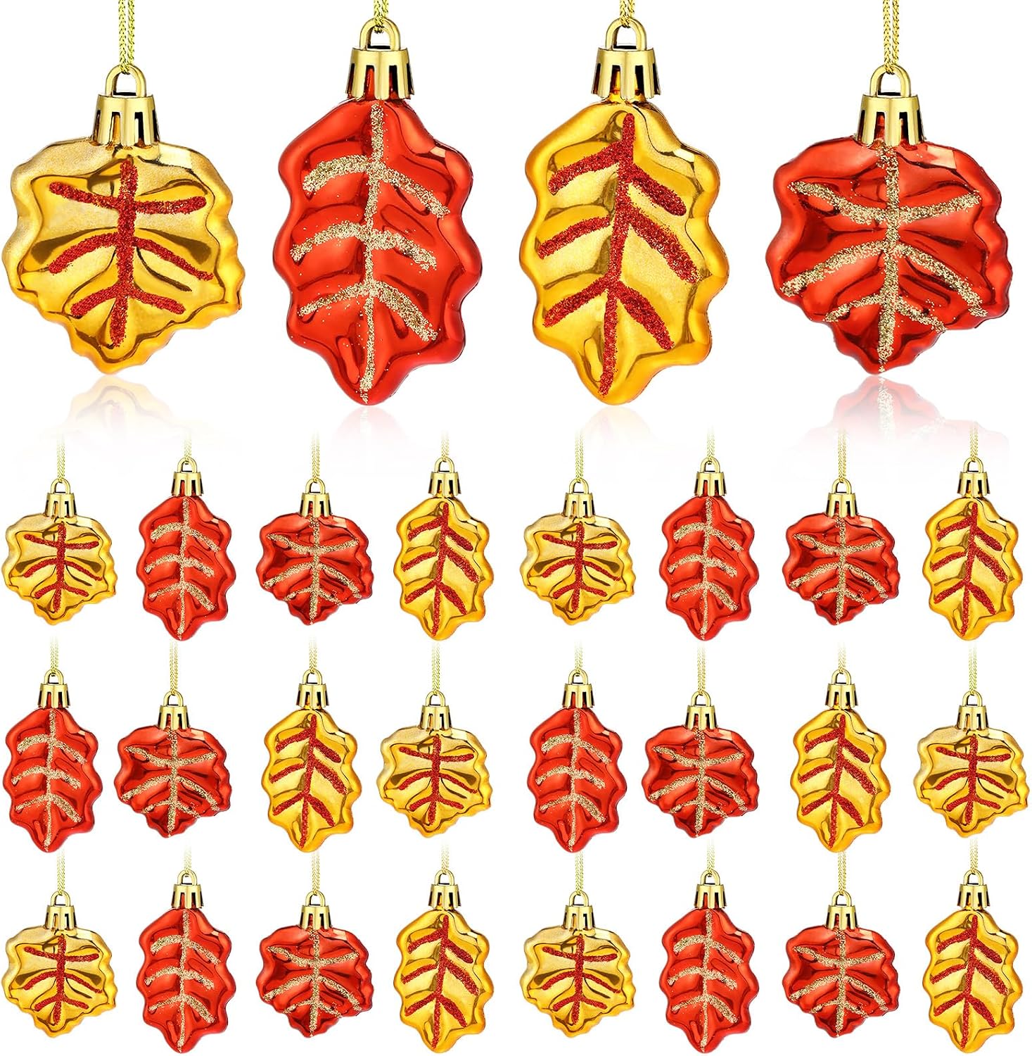 Zeyune 24 Pcs Fall Tree Ornament Maple Leaf Decoration,Classic Maple