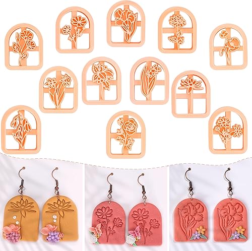 Puocaon Cortadores de arcilla Ocean Wave  5 piezas de cortadores de arcilla para joyas de arcilla polimérica, cortador de aretes de arcilla