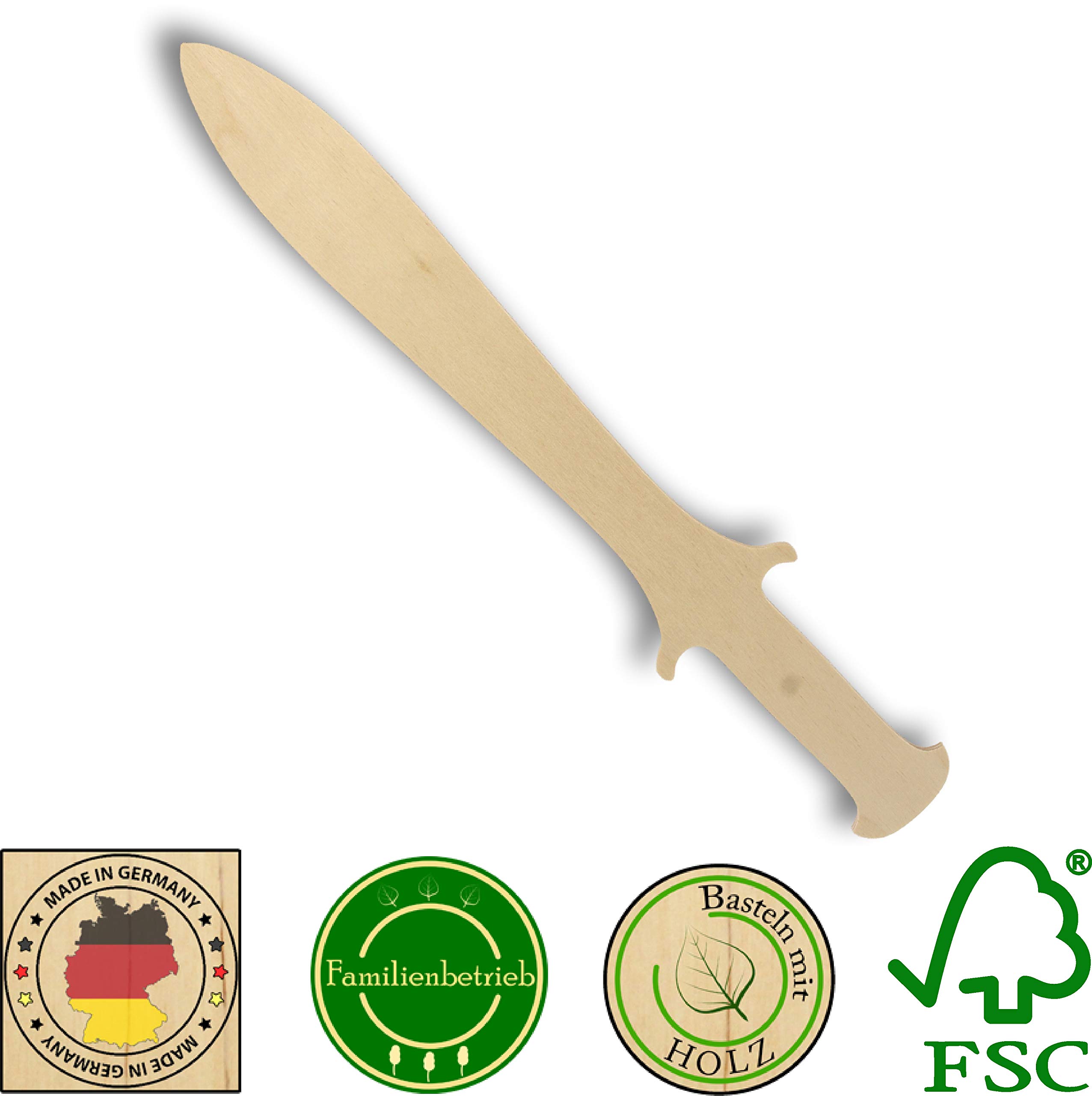 Herr Bo & Co 10x Piratendolch aus 3mm Birkensperrholz, unbehandelt, zum Selbergestalten