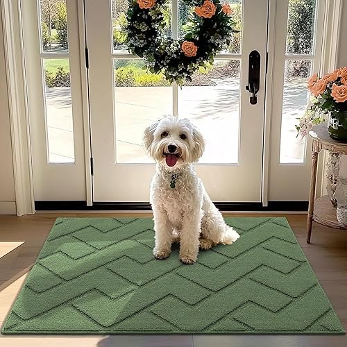 Miniatura 280 de hicorfe - Tapete para interiores, para puerta delantera o trasera, parte trasera de goma, antideslizante, absorbente, resistente a la suciedad, Café