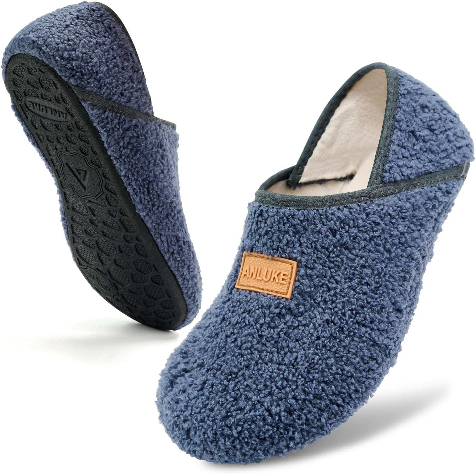 Slipper for Women Men Slipper Socks Fuzzy House Shoes Rubber Sole Slip On Soft-Lightweight Non Slip Indoor/Outdoor