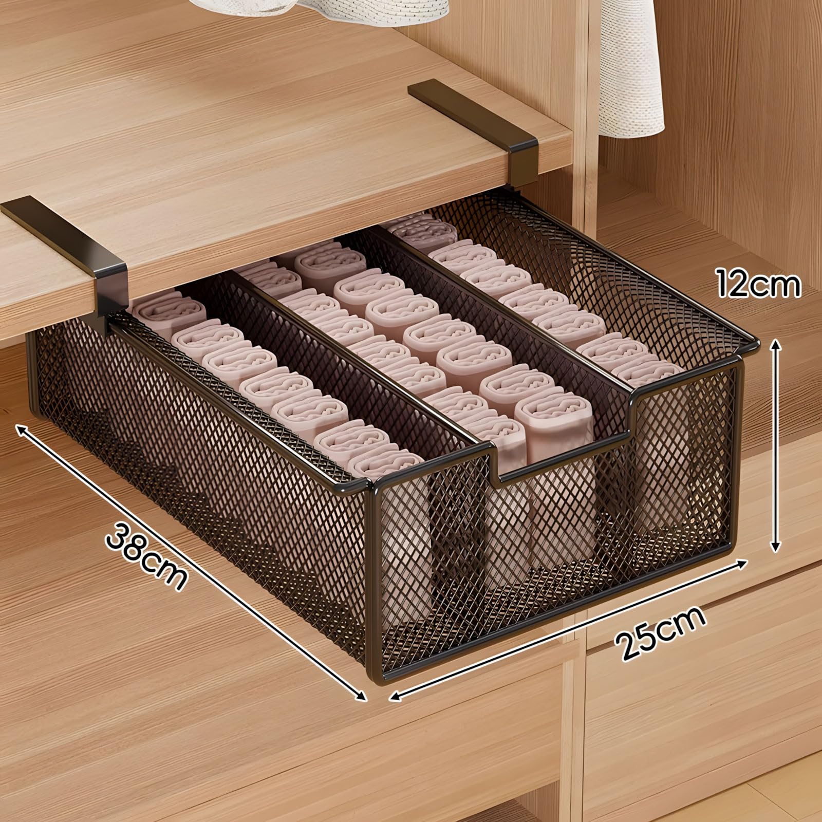 Cassetto estraibile compatto sotto la scrivania, facile installazione, per riporre oggetti in casa Contenitore antiruggine