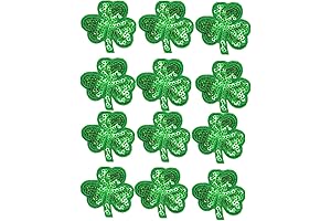 12-Piece Iron-On Shamrock Patch Embellishments