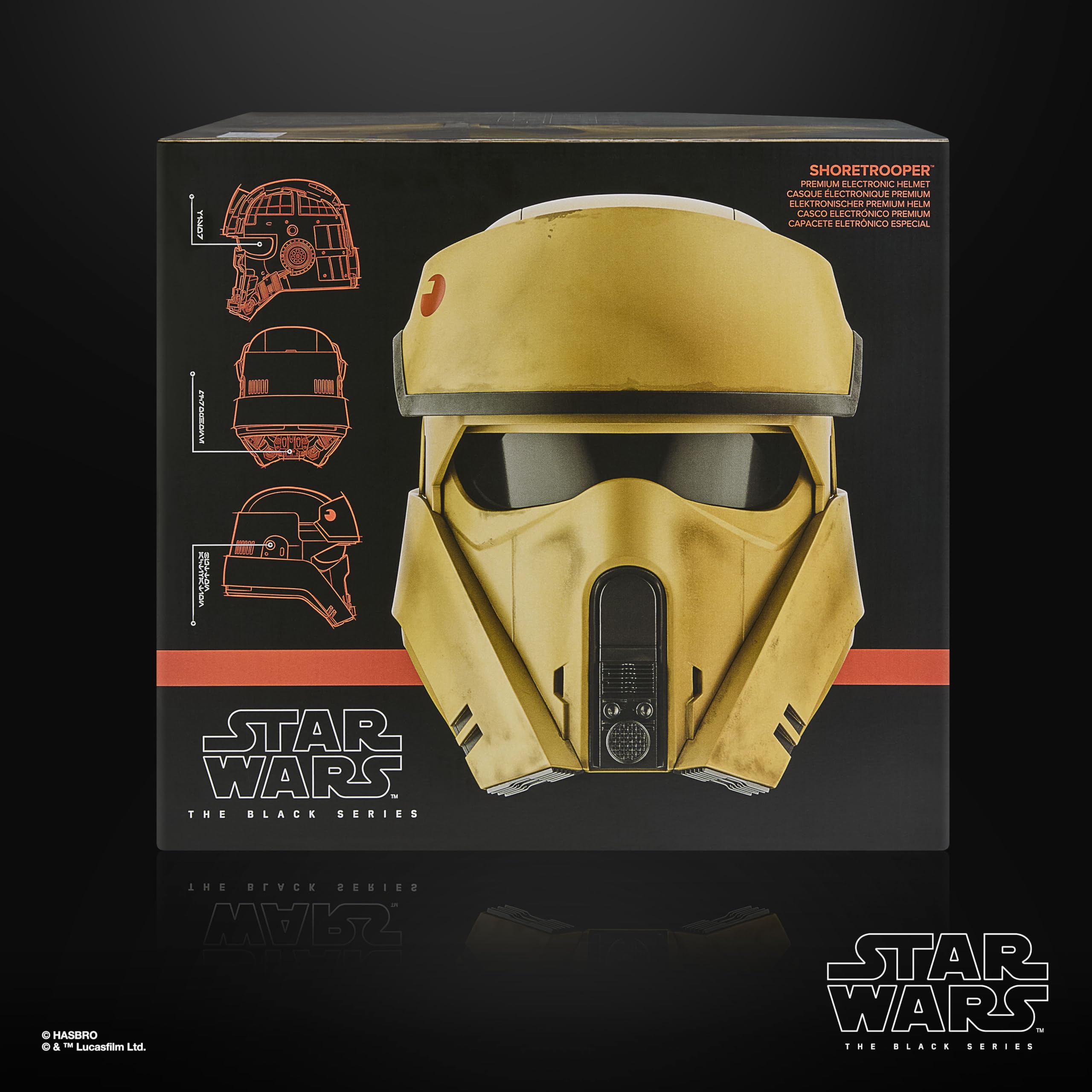 Hasbro Star Wars The Black Series,casco elettronico premium per roleplay per adulti di uno Shoretrooper