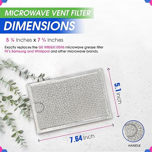Miniatura 3 de Filtro de grasa WB06X10309 Reemplazo para muchos hornos de microondas GE - Paquete de 2